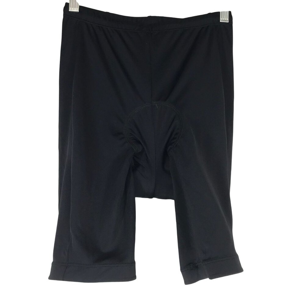 PERFORMANCE - WOMEN'S MEDIUM - BLACK NYLON & SPANDEX PADDED CYCLING SHORTS
